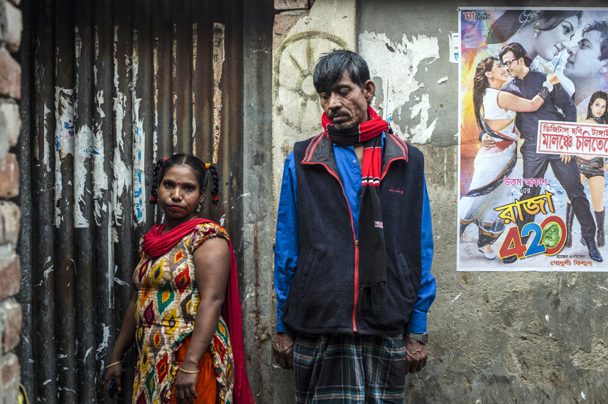 Sex worker and a customer in the Kandapara brothel in Tangail.
